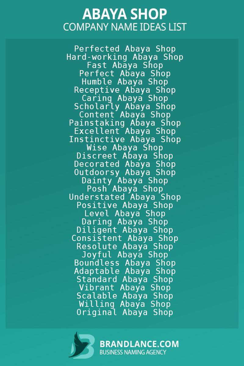 Abaya shop business naming suggestions from Brandlance naming experts