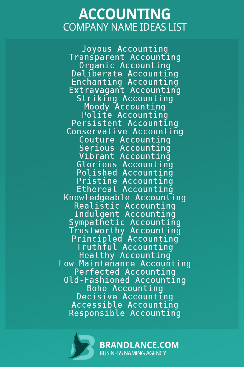 Accounting business naming suggestions from Brandlance naming experts
