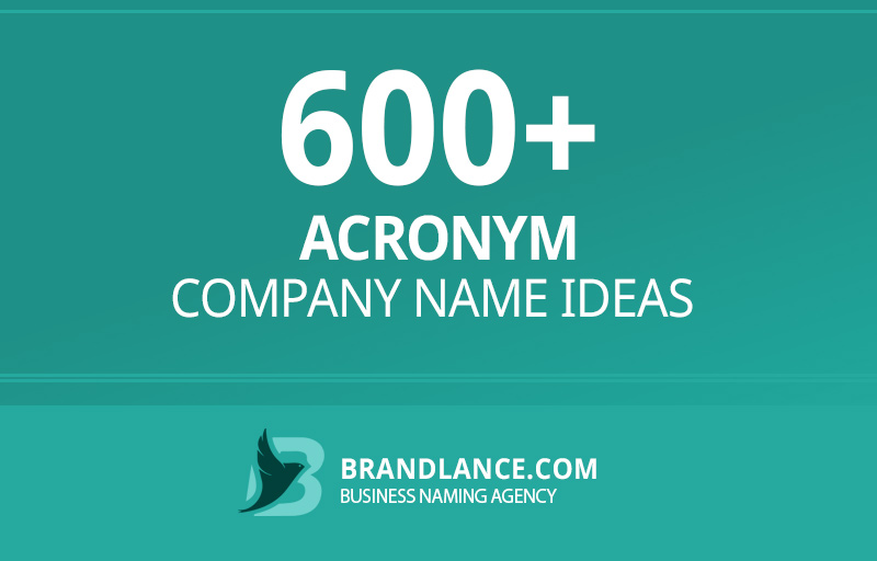 Acronym company name ideas for your new business venture