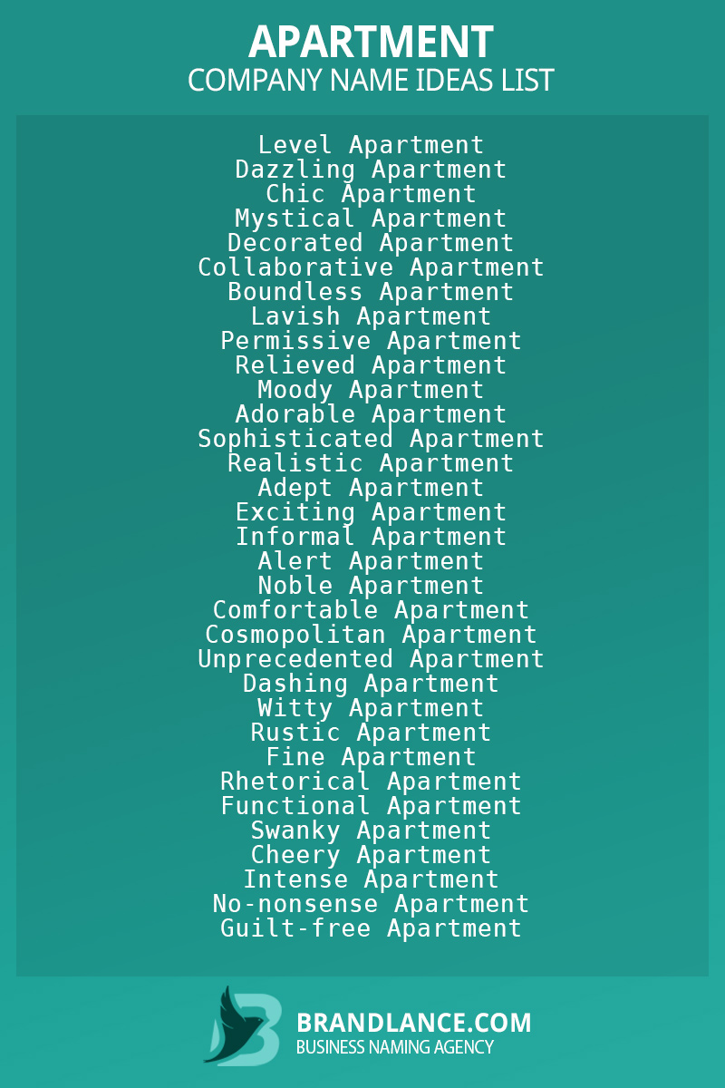 Apartment business naming suggestions from Brandlance naming experts
