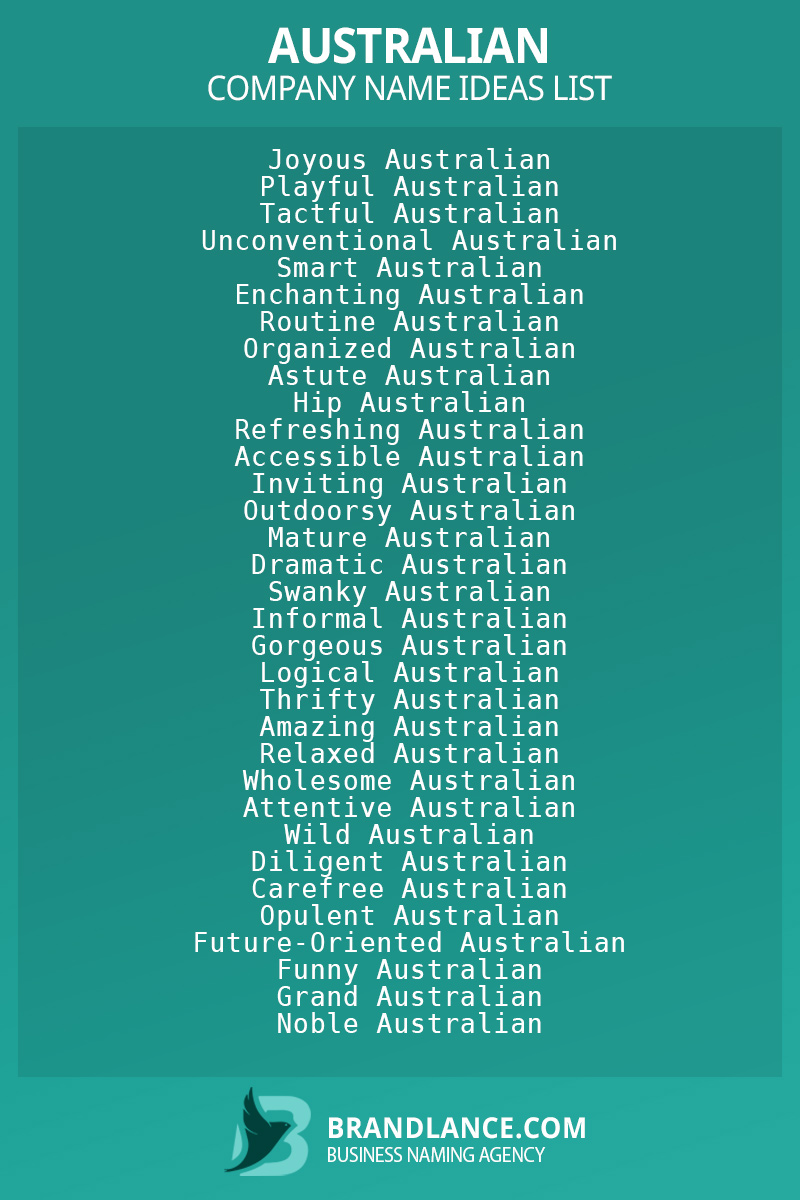 853 Australian Business Name Ideas List Generator (2023)
