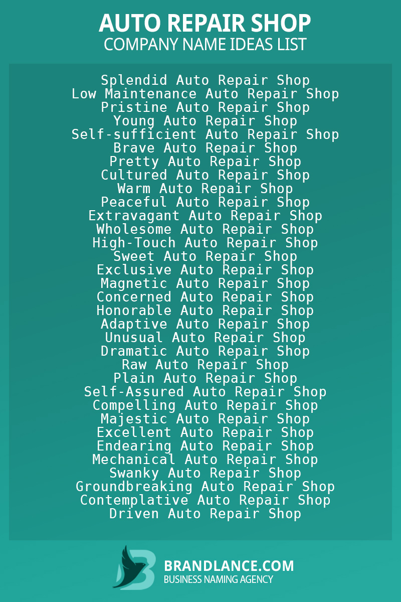 708+ Auto Repair Store Name Ideas List Generator (2024)