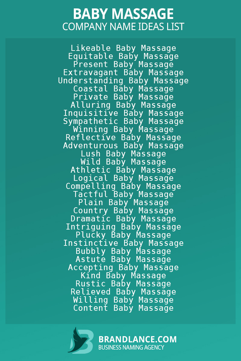 Baby massage business naming suggestions from Brandlance naming experts