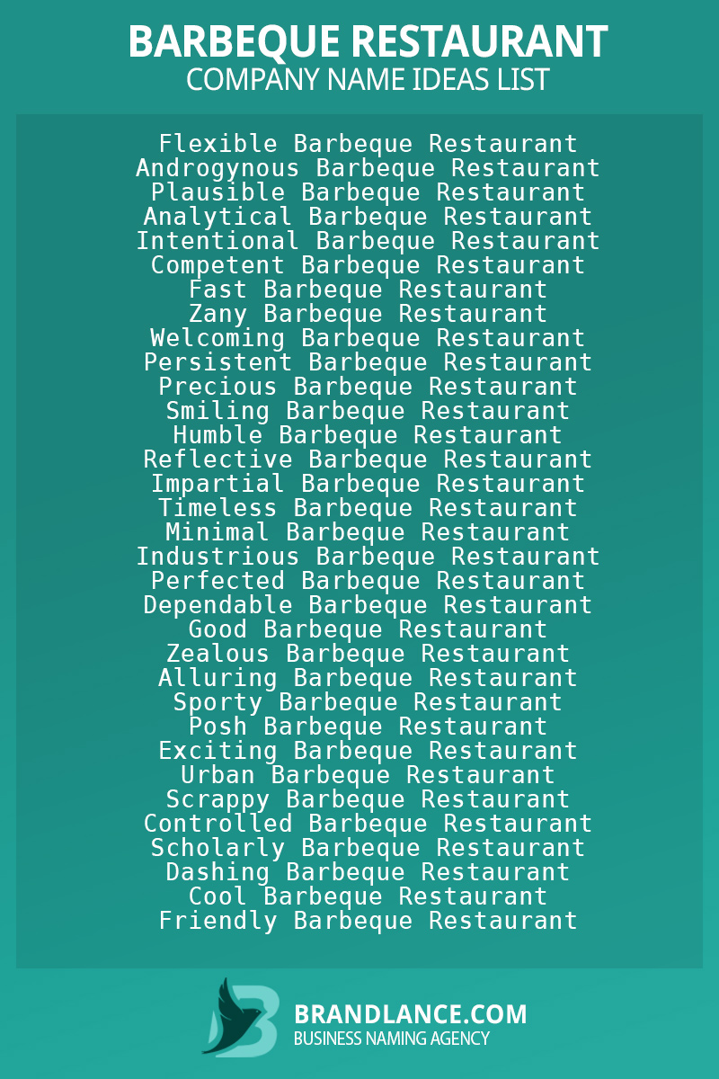 Barbeque restaurant business naming suggestions from Brandlance naming experts