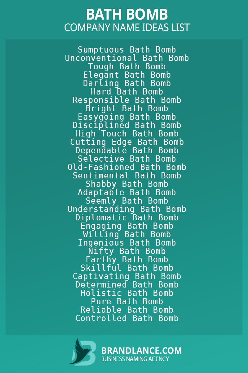 Bath bomb business naming suggestions from Brandlance naming experts