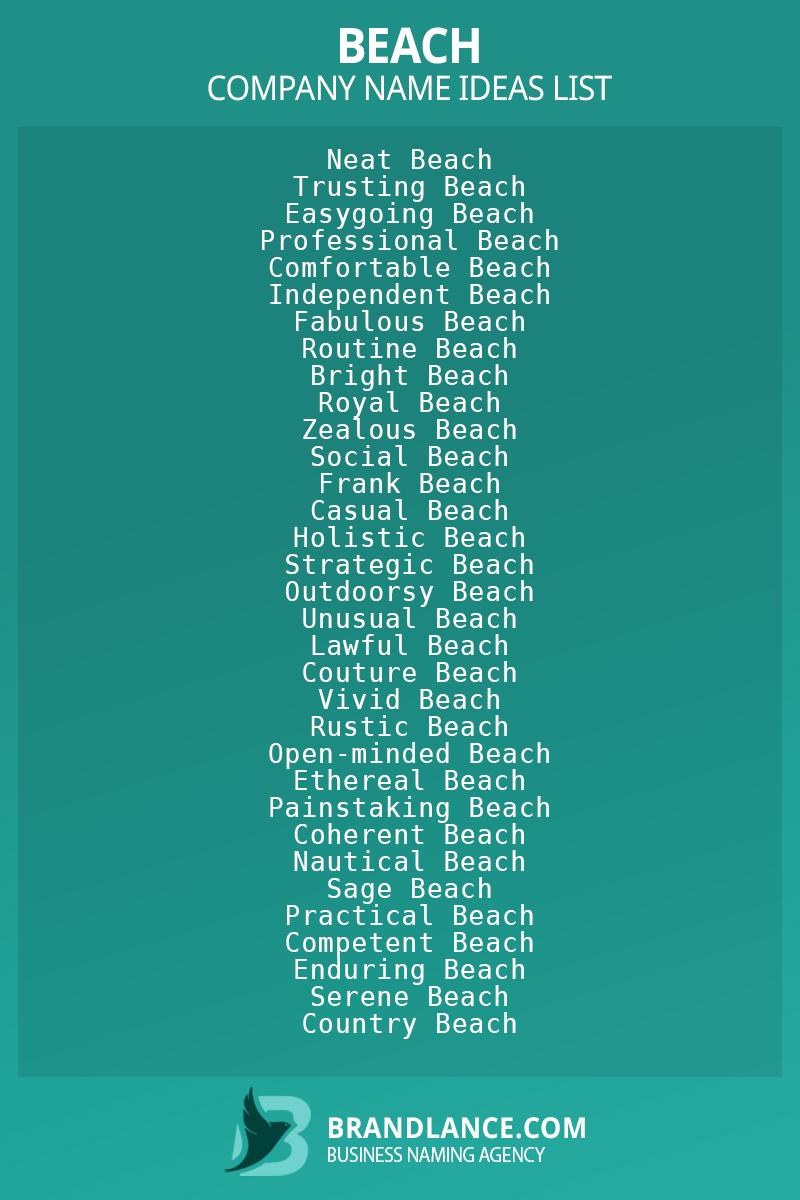Beach business naming suggestions from Brandlance naming experts