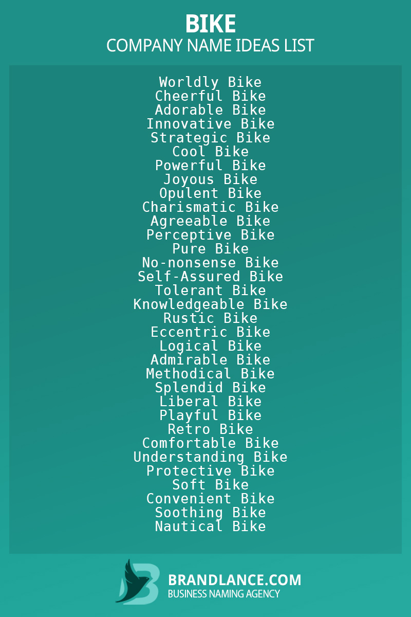 Bike business naming suggestions from Brandlance naming experts