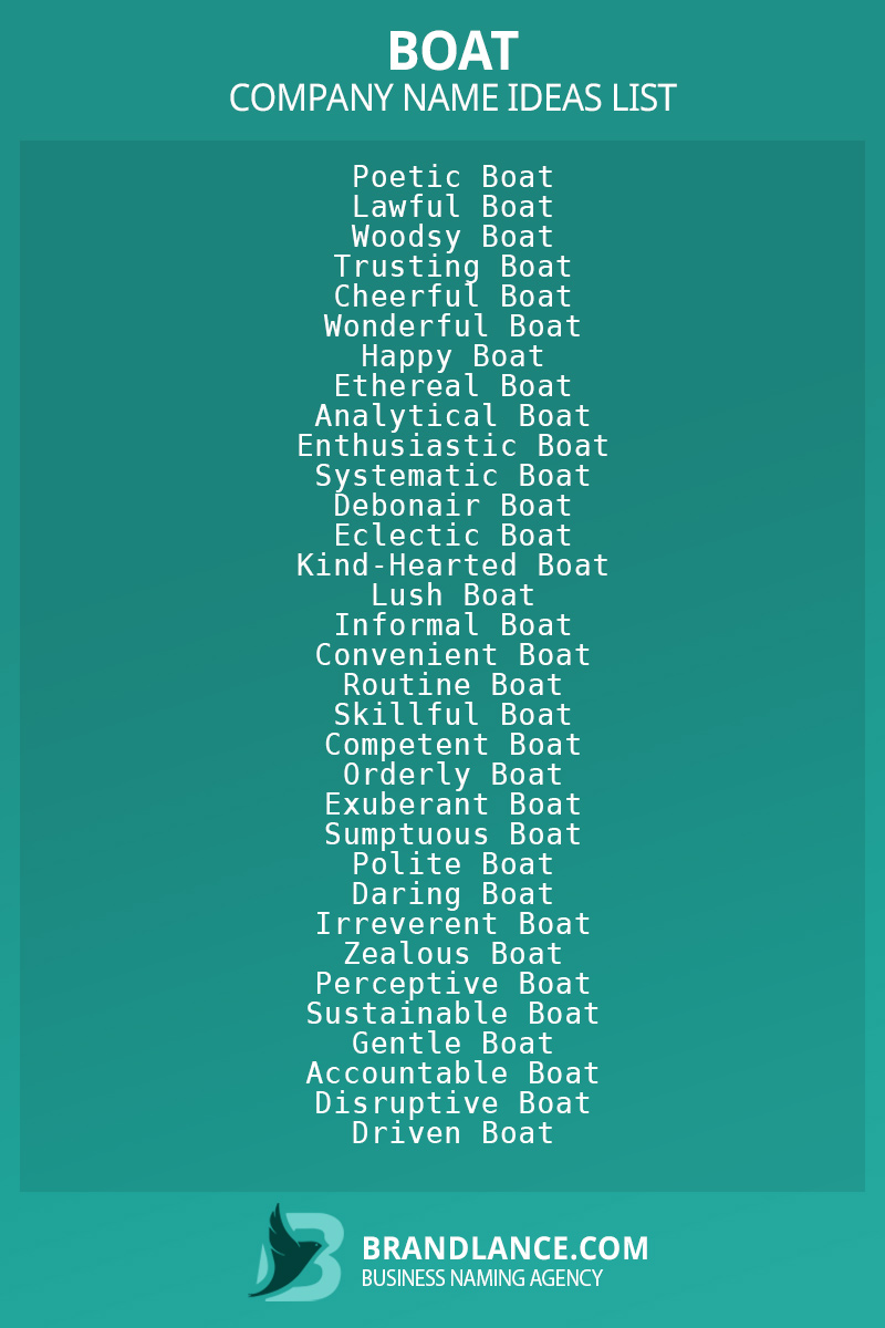 Boat business naming suggestions from Brandlance naming experts