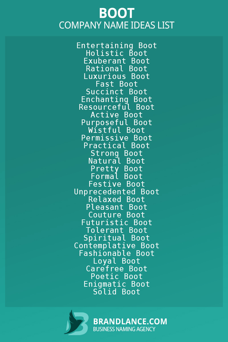 Boot business naming suggestions from Brandlance naming experts