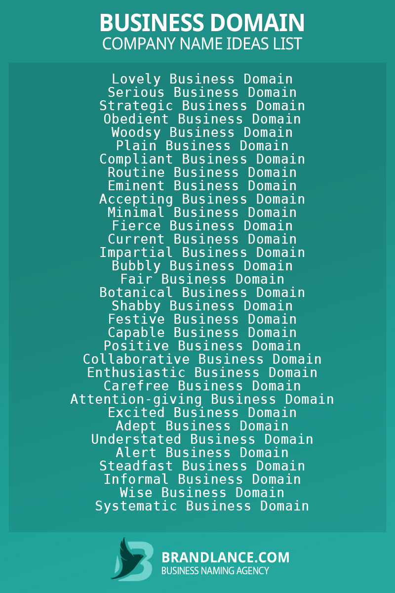 Business domain business naming suggestions from Brandlance naming experts
