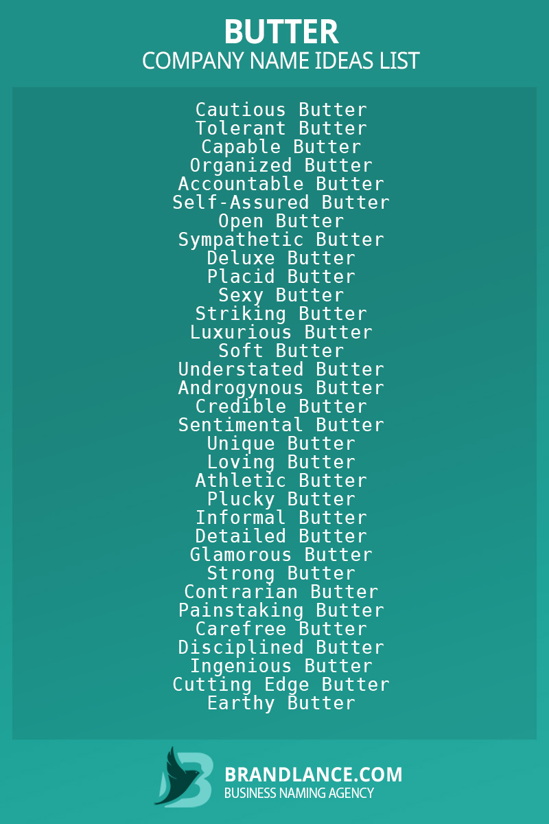 Butter business naming suggestions from Brandlance naming experts