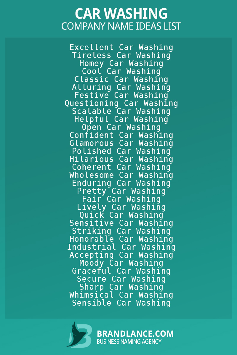 Car washing business naming suggestions from Brandlance naming experts