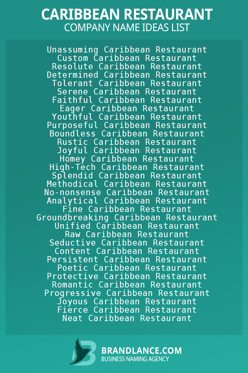 Caribbean restaurant business naming suggestions from Brandlance naming experts