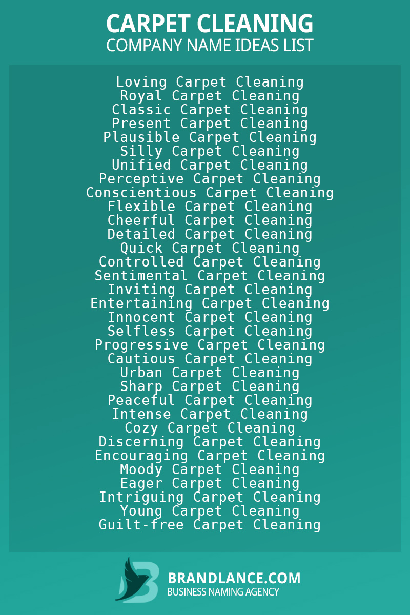Carpet cleaning business naming suggestions from Brandlance naming experts