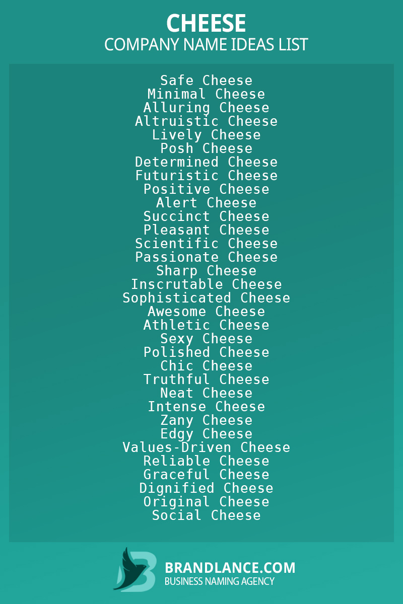 Cheese business naming suggestions from Brandlance naming experts