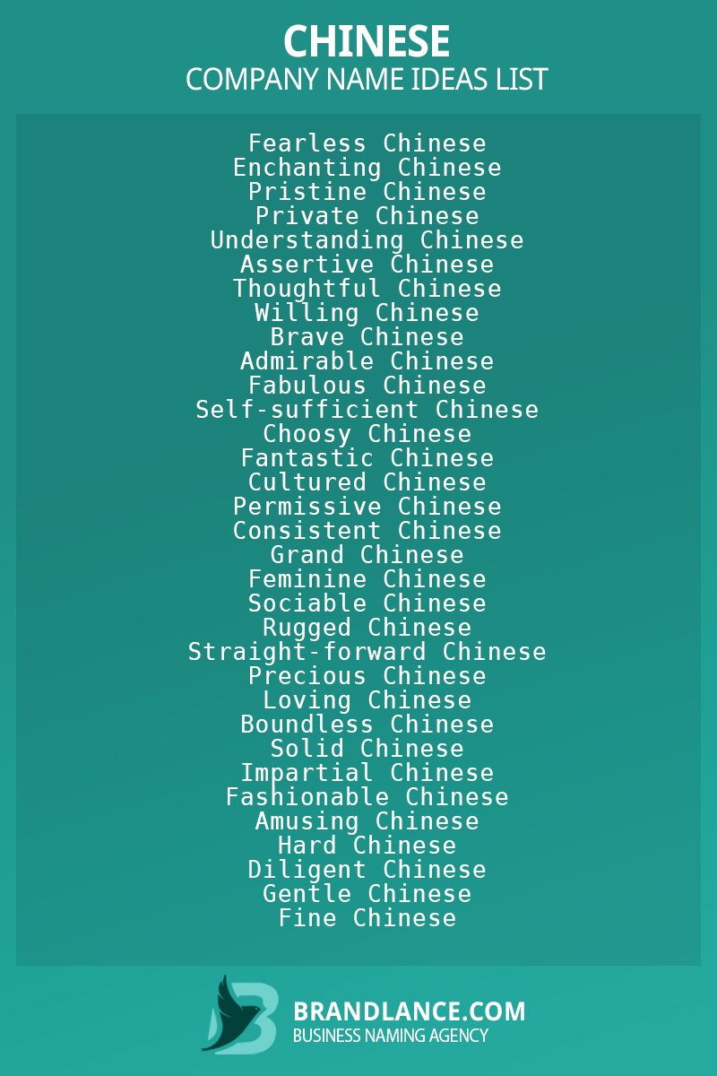 chinese names list