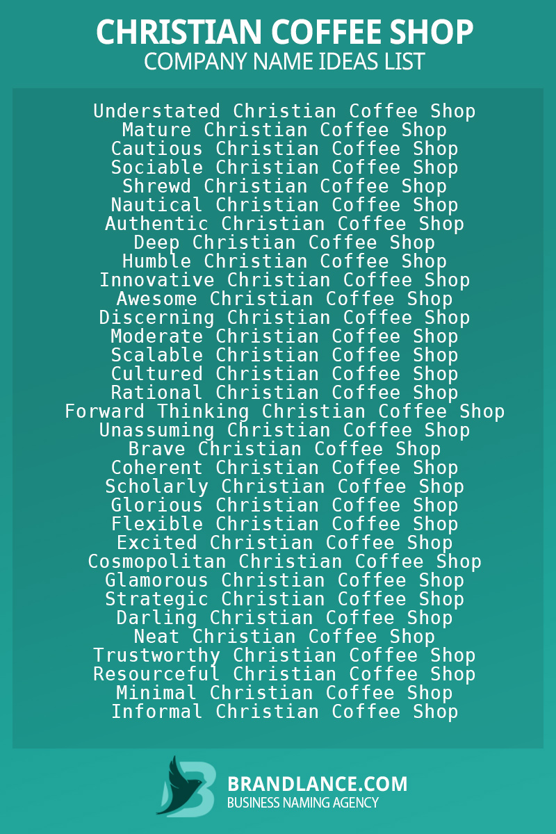 Christian coffee shop business naming suggestions from Brandlance naming experts