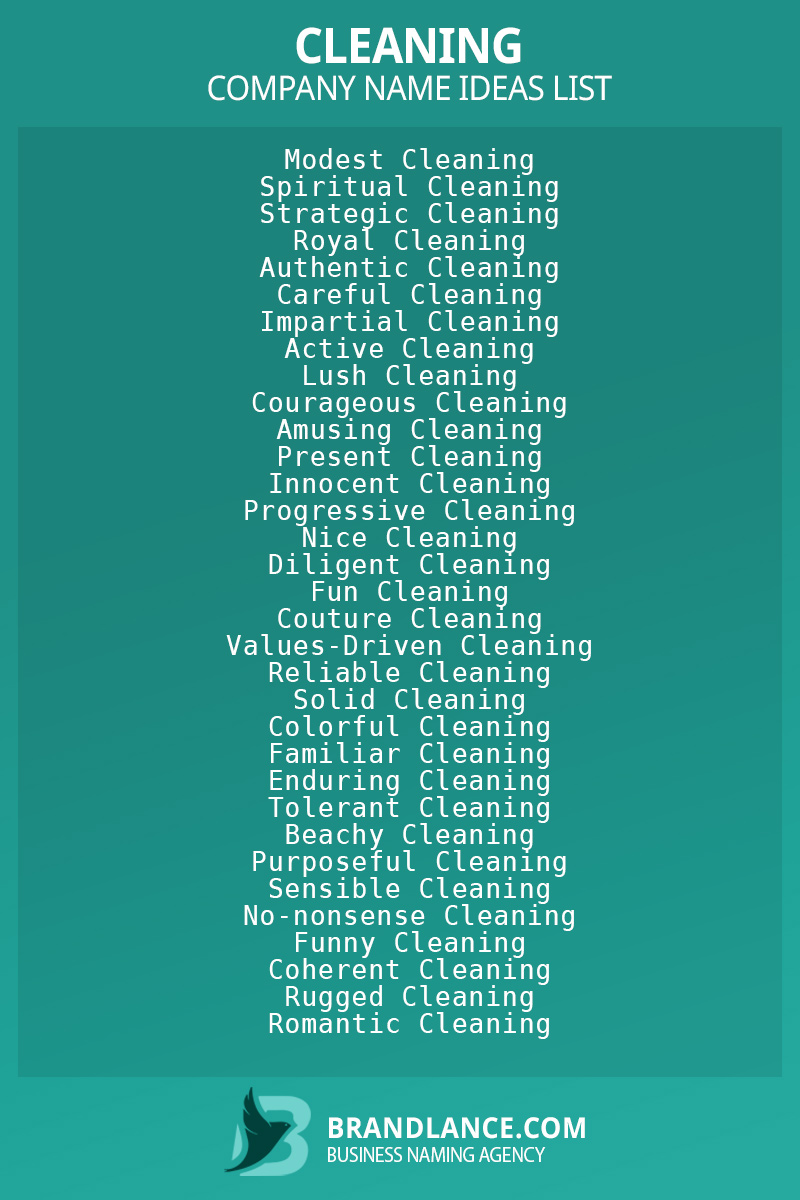 1000+ Cleaning Company Name Ideas List Generator (2024)