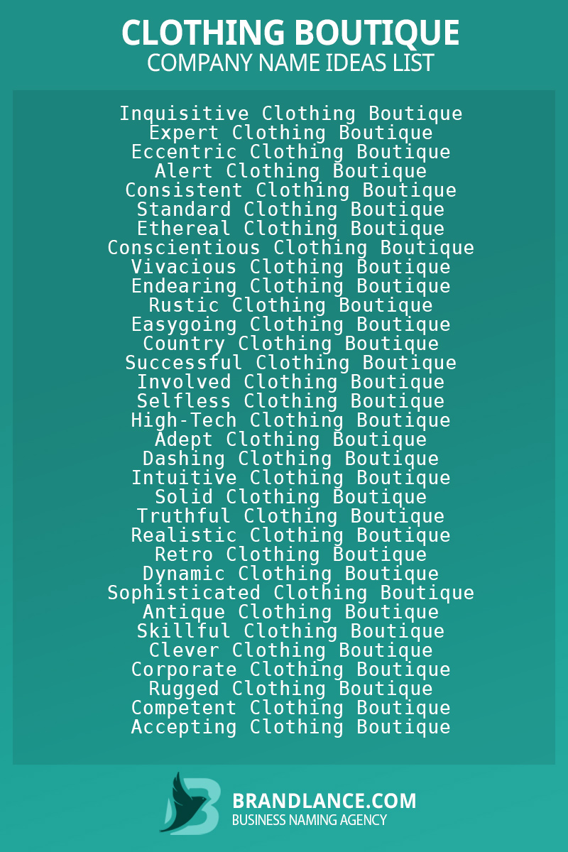 Names for 2025 clothing business