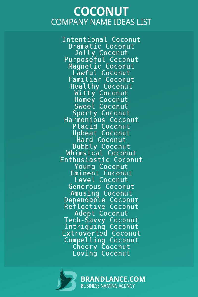 Coconut business naming suggestions from Brandlance naming experts