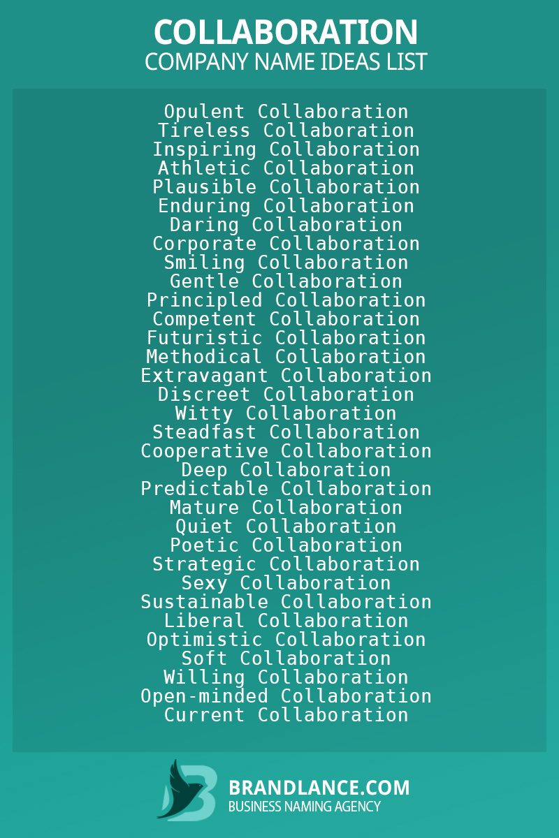 Collaboration business naming suggestions from Brandlance naming experts