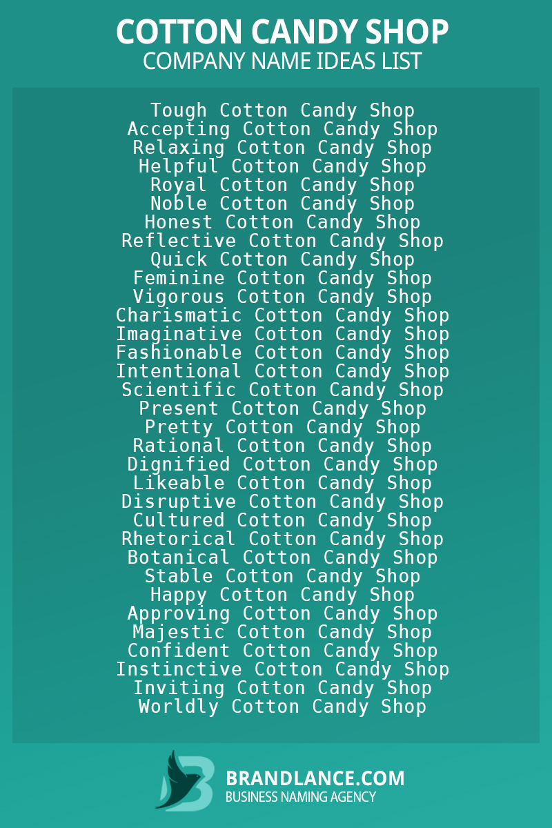 Cotton candy shop business naming suggestions from Brandlance naming experts