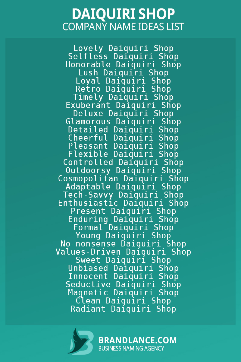 765+ Top Daiquiri Store Name Ideas List Generator (2024)