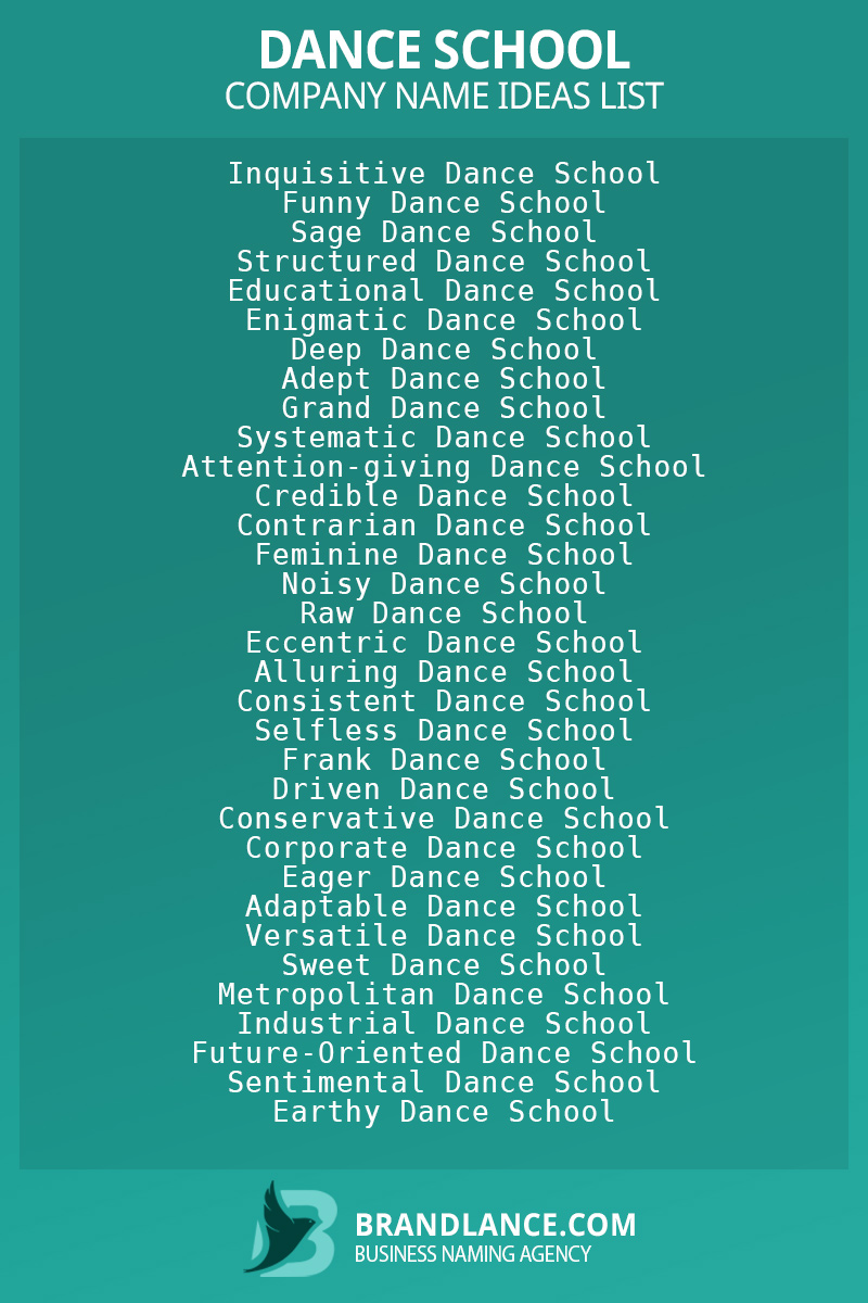 Dance school business naming suggestions from Brandlance naming experts