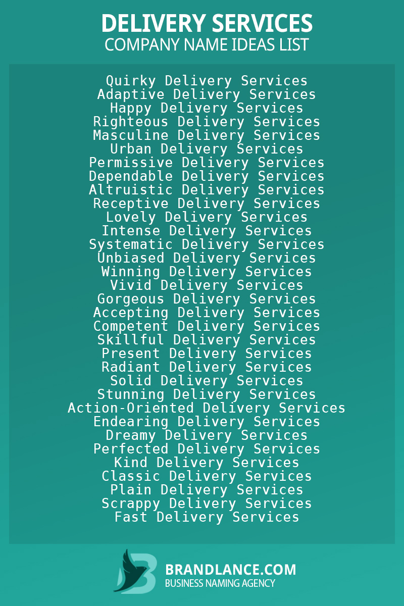Delivery services business naming suggestions from Brandlance naming experts