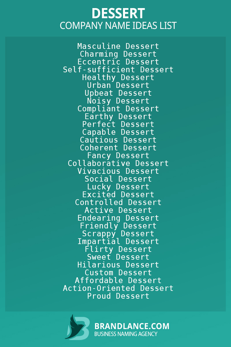Dessert business naming suggestions from Brandlance naming experts