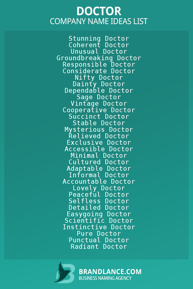 Doctor business naming suggestions from Brandlance naming experts