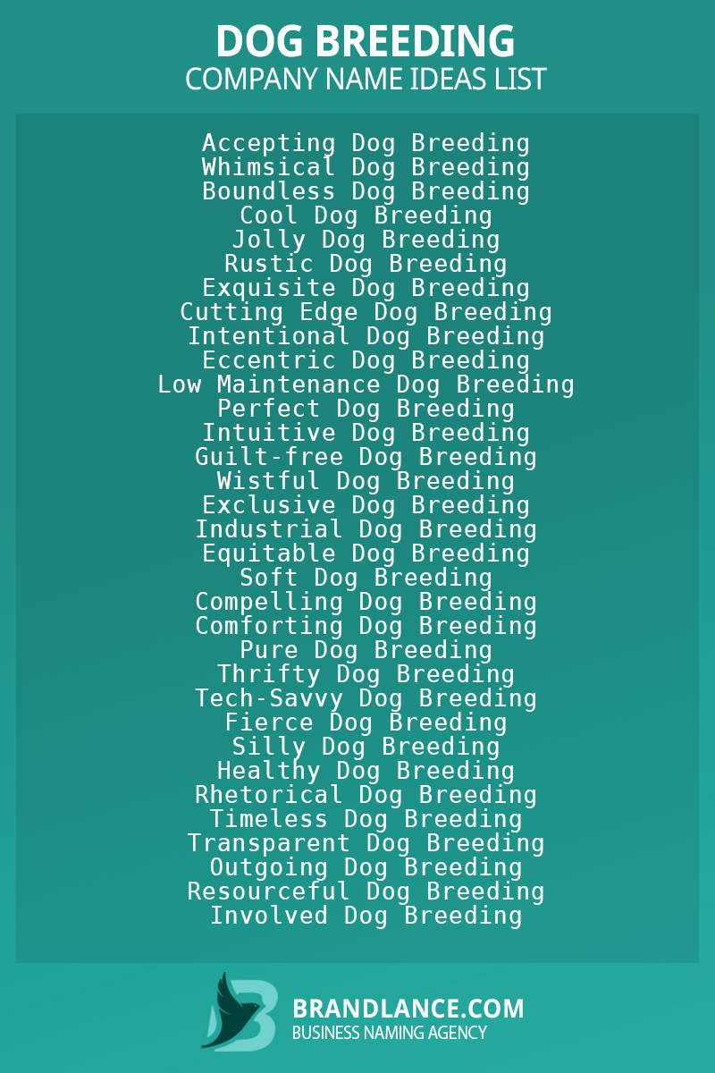 Dog breeding business naming suggestions from Brandlance naming experts
