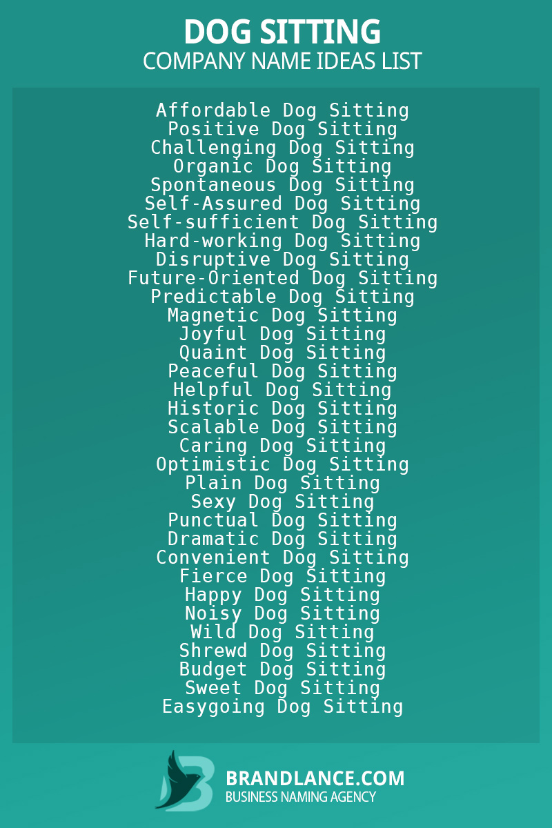 Dog sitting business naming suggestions from Brandlance naming experts