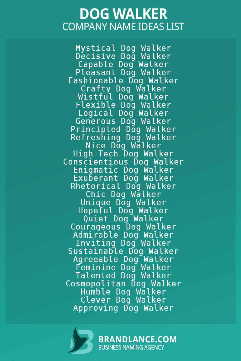 Dog walker business naming suggestions from Brandlance naming experts