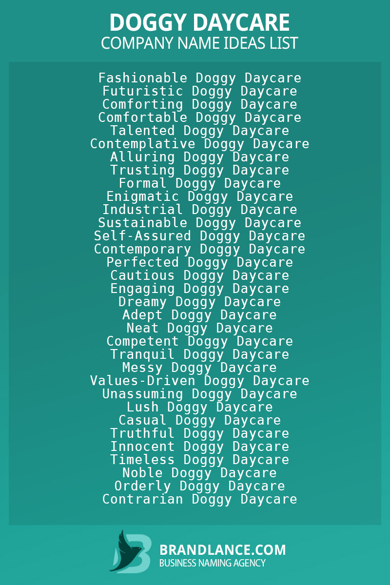 Doggy daycare business naming suggestions from Brandlance naming experts
