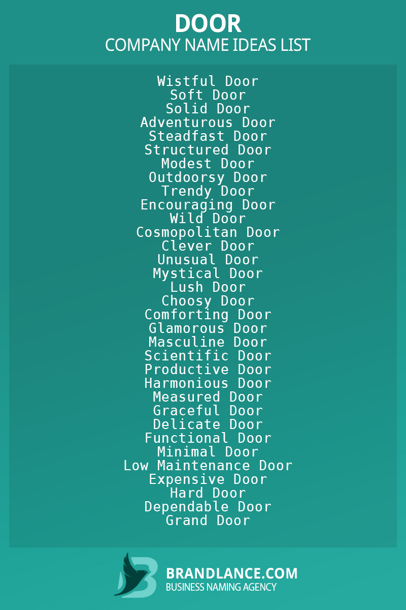 Door business naming suggestions from Brandlance naming experts