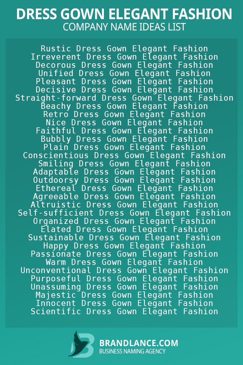 844+ Elegant Dress Business Name Ideas List Generator