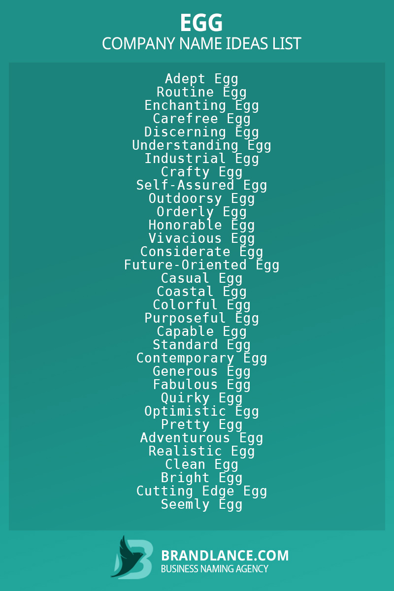 Egg business naming suggestions from Brandlance naming experts