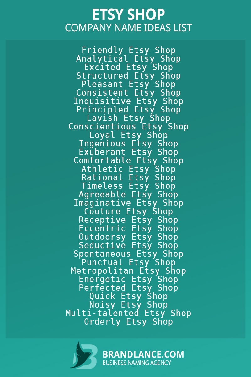 etsy store name ideas