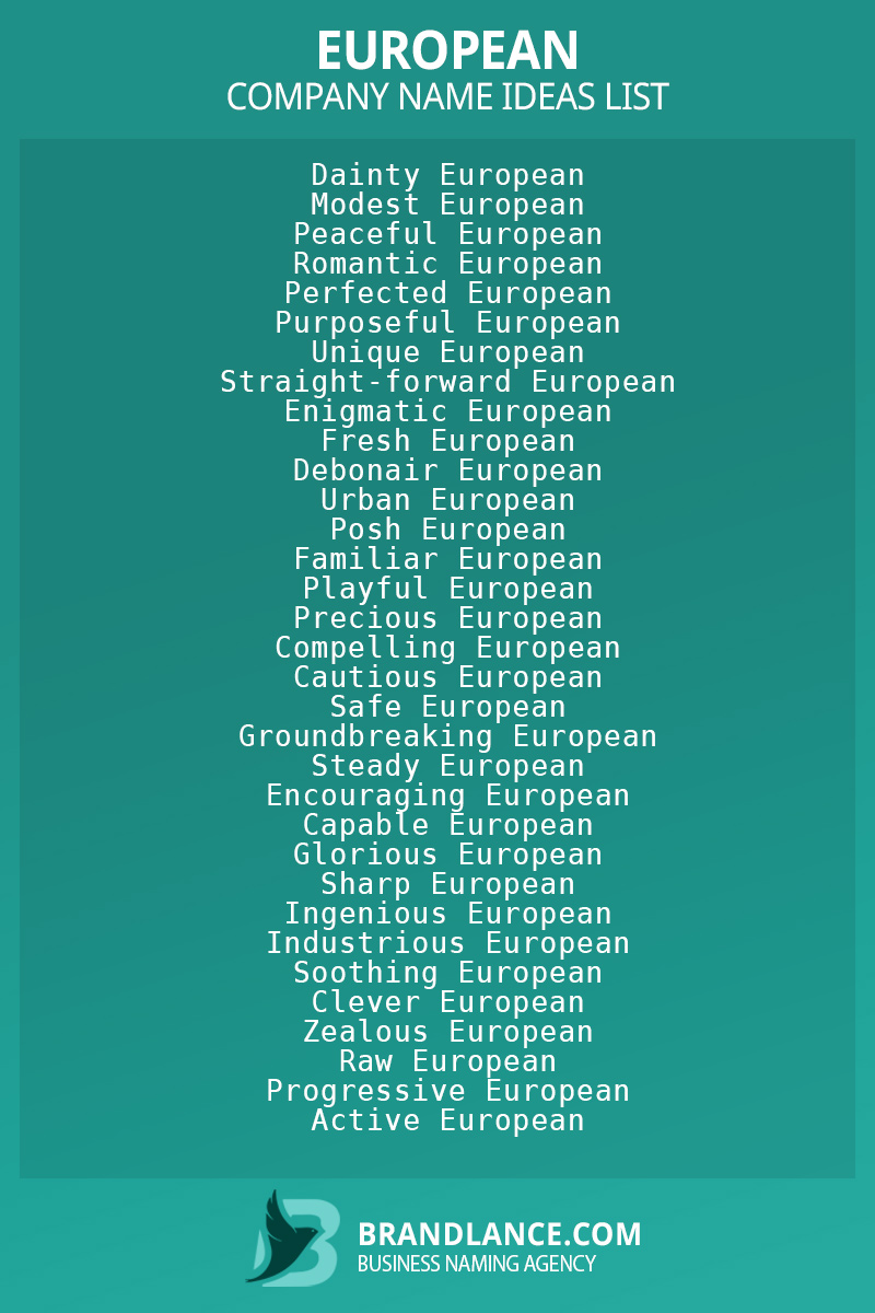 European business naming suggestions from Brandlance naming experts