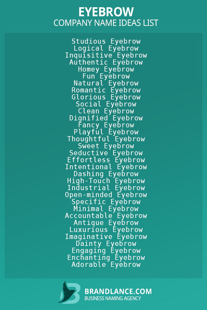 Eyebrow business naming suggestions from Brandlance naming experts