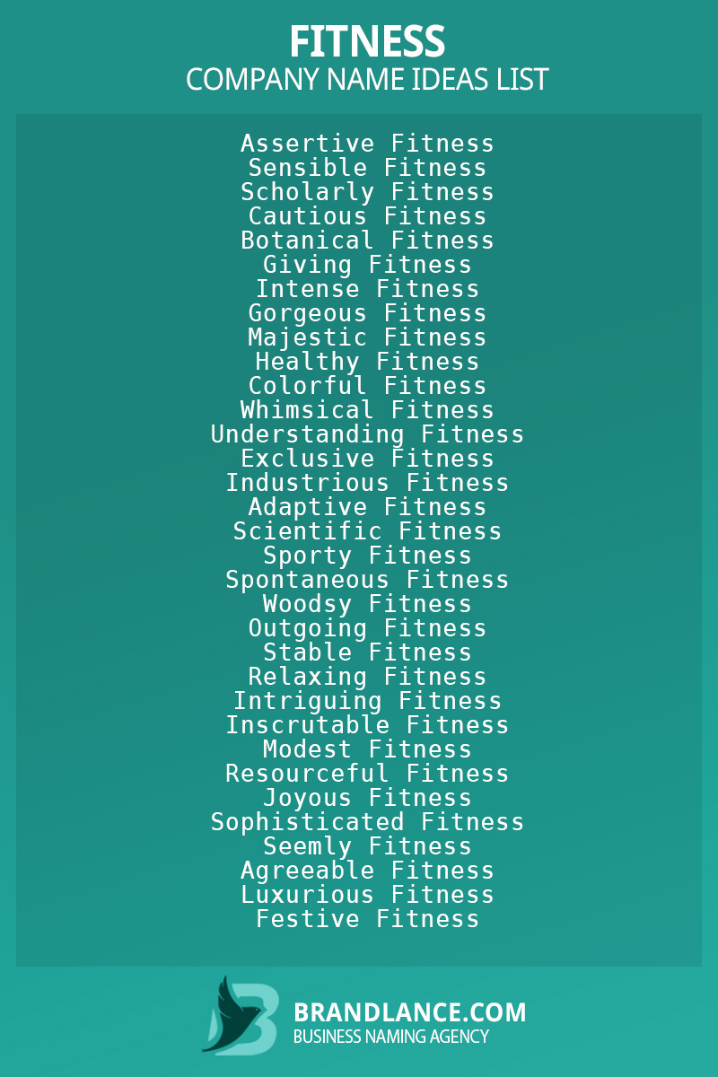 Fitness business naming suggestions from Brandlance naming experts