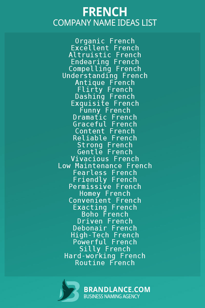 French business naming suggestions from Brandlance naming experts