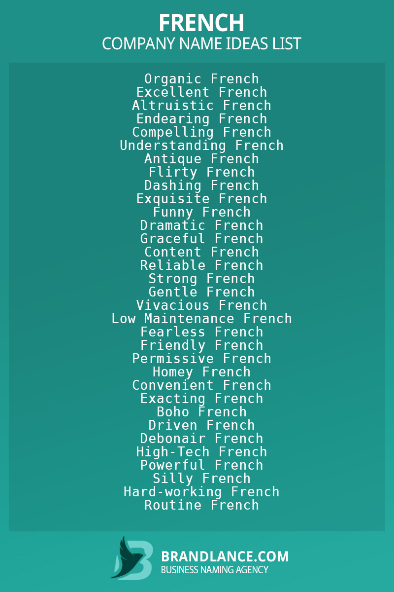 1286 French Business Name Ideas List Generator (2024)