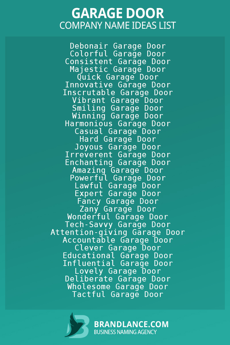 Garage door business naming suggestions from Brandlance naming experts
