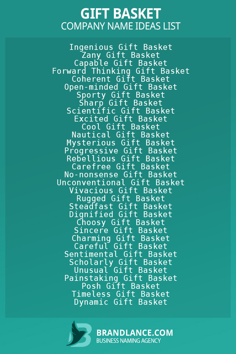 Gift basket business naming suggestions from Brandlance naming experts