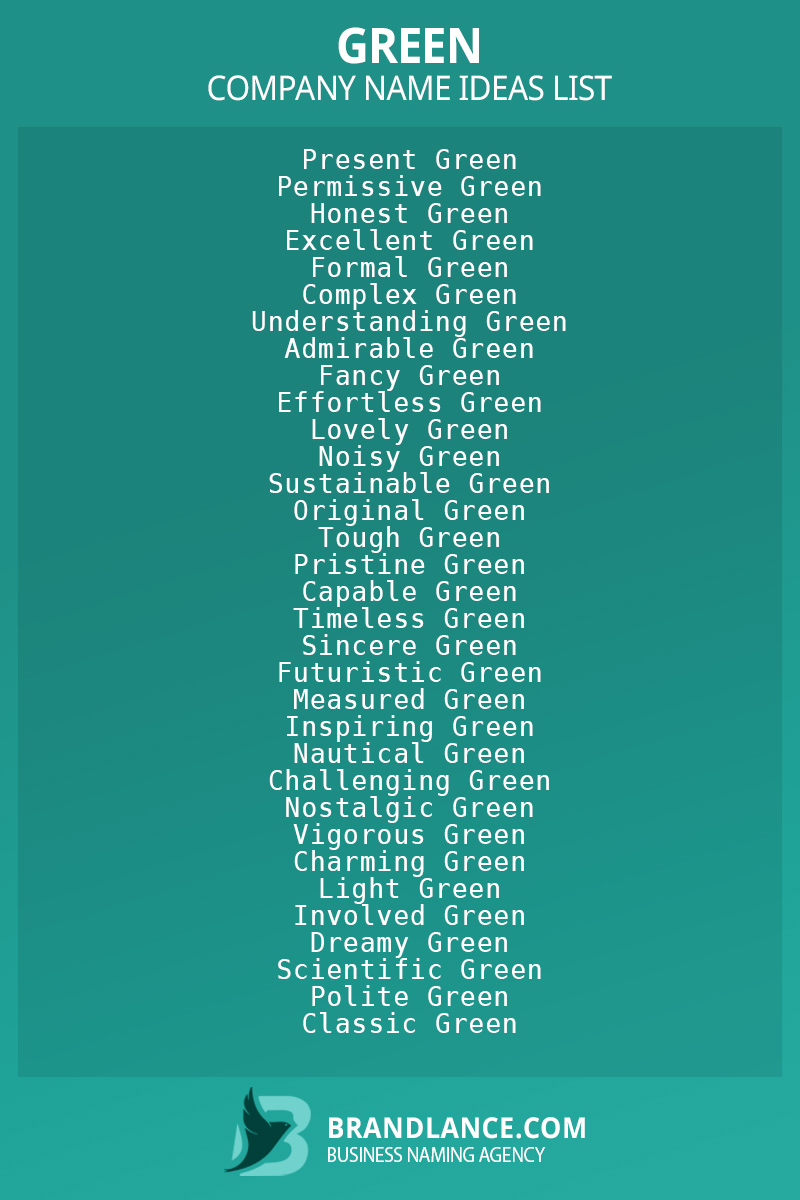 1100+ Green Ideas List Generator