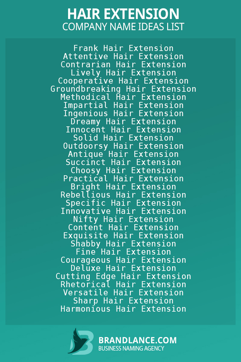 Hair extension business naming suggestions from Brandlance naming experts