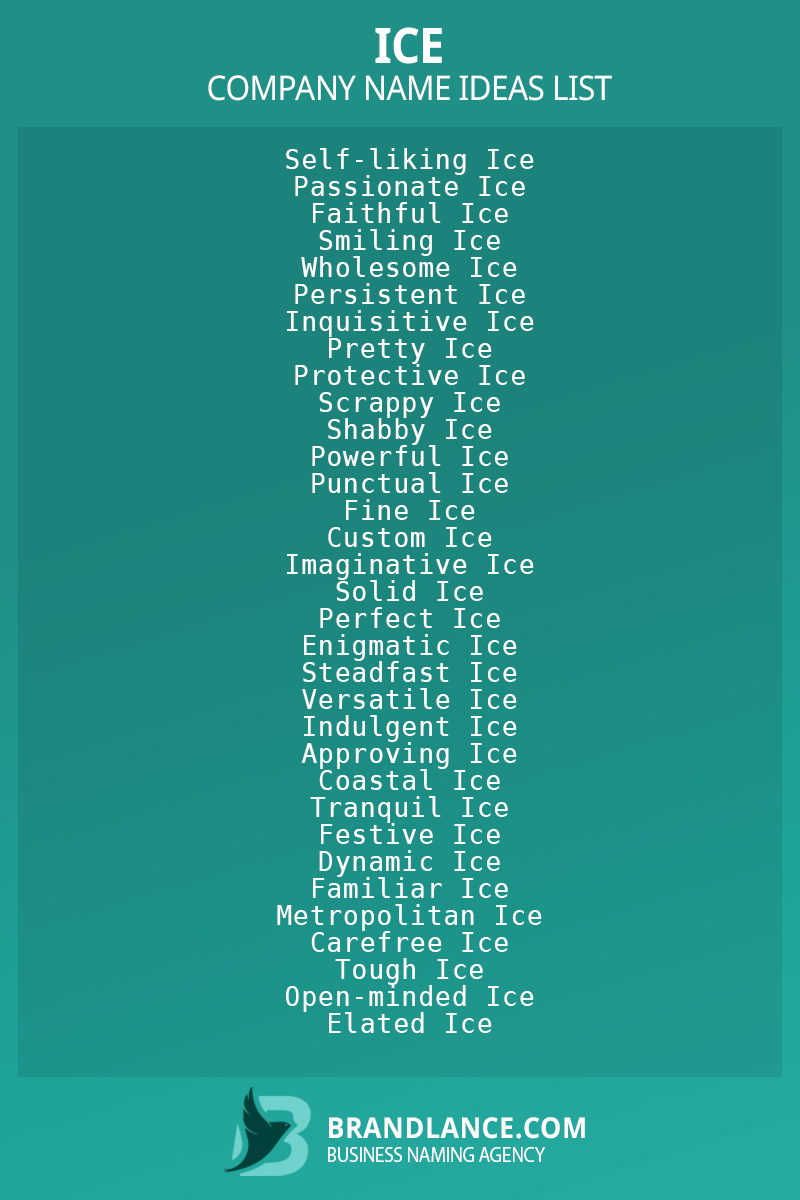Ice business naming suggestions from Brandlance naming experts