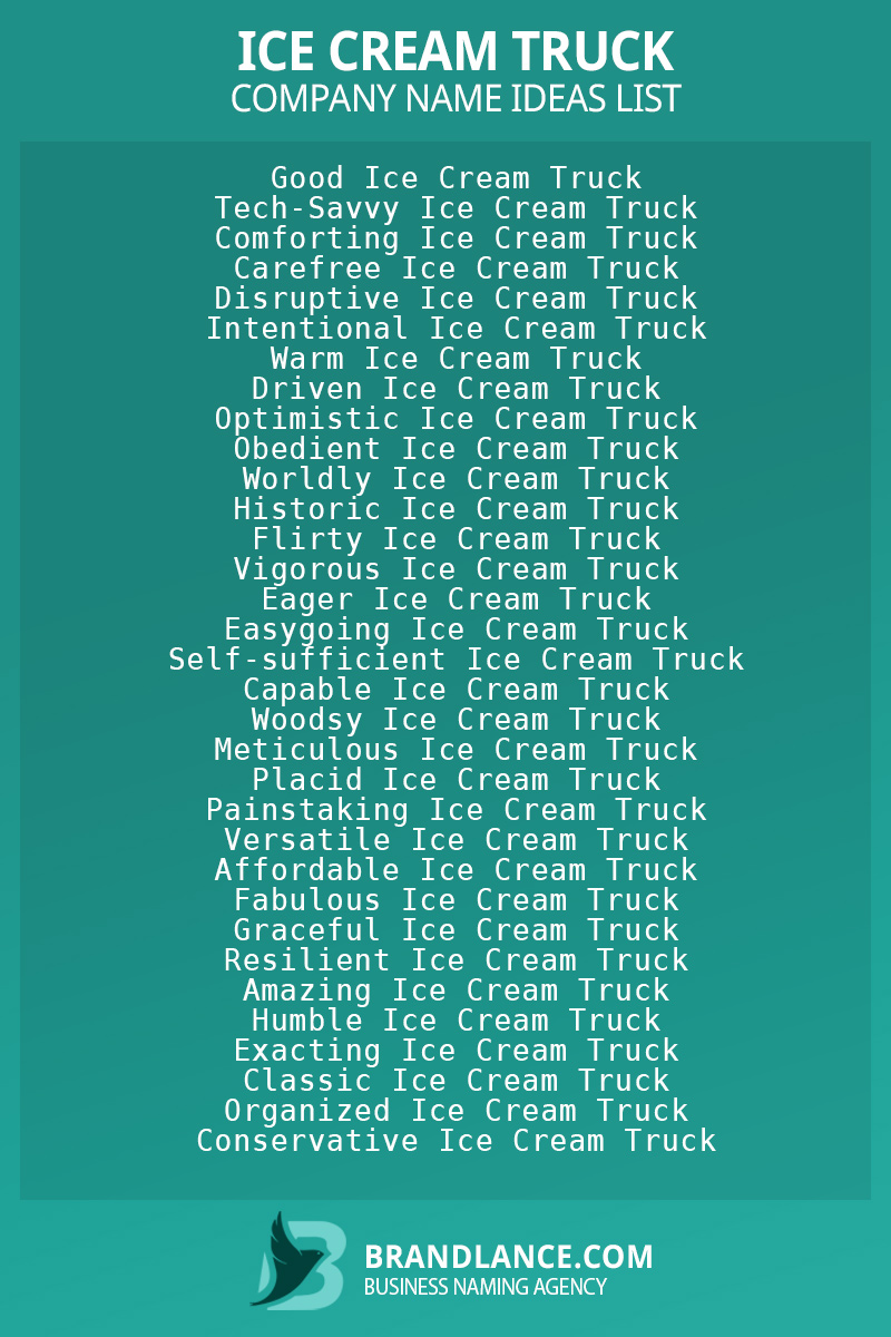 Ice cream truck business naming suggestions from Brandlance naming experts